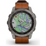 Часы GARMIN FENIX 7 – SAPPHIRE SOLAR EDITION TITANIUM WITH CHESTNUT LEATHER BAND 11342